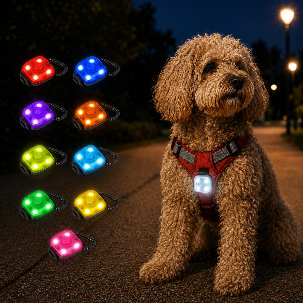 Clip-On Pet Safety Light for Night Walks | Helps Dogs & Cats Stay Visible After Dark