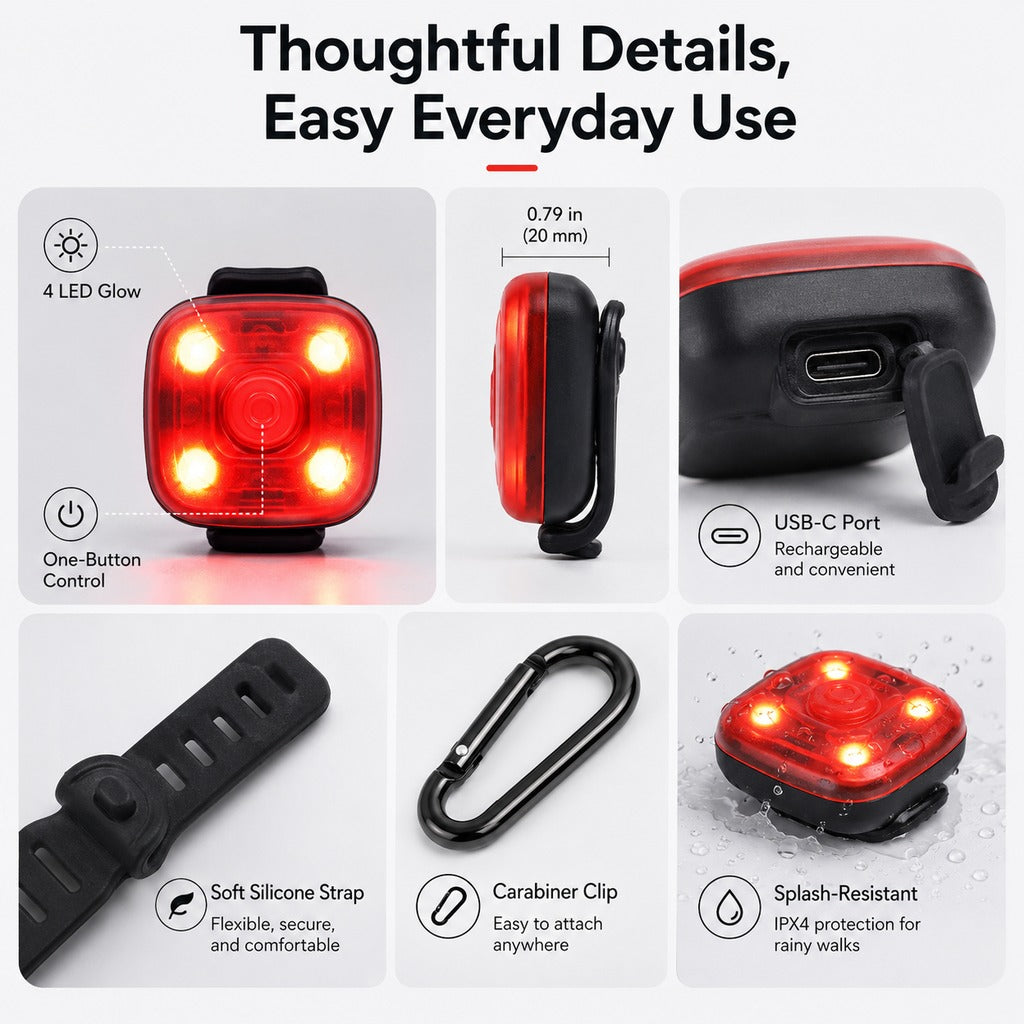 Clip-On Pet Safety Light for Night Walks | Helps Dogs & Cats Stay Visible After Dark