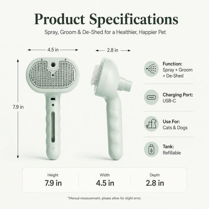 Pet Spray Grooming Brush for Cats & Dogs