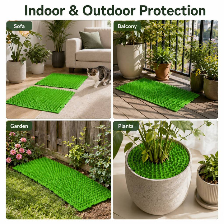 2-Pack Green Cut-to-Fit Cat Deterrent Mat for Sofas, Plants & Balconies