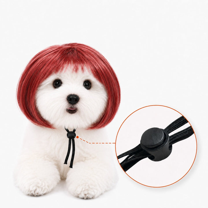 Funny Short Bob Pet Wig for Photos & Parties | Easy Costume Prop for Cats & Small Dogs