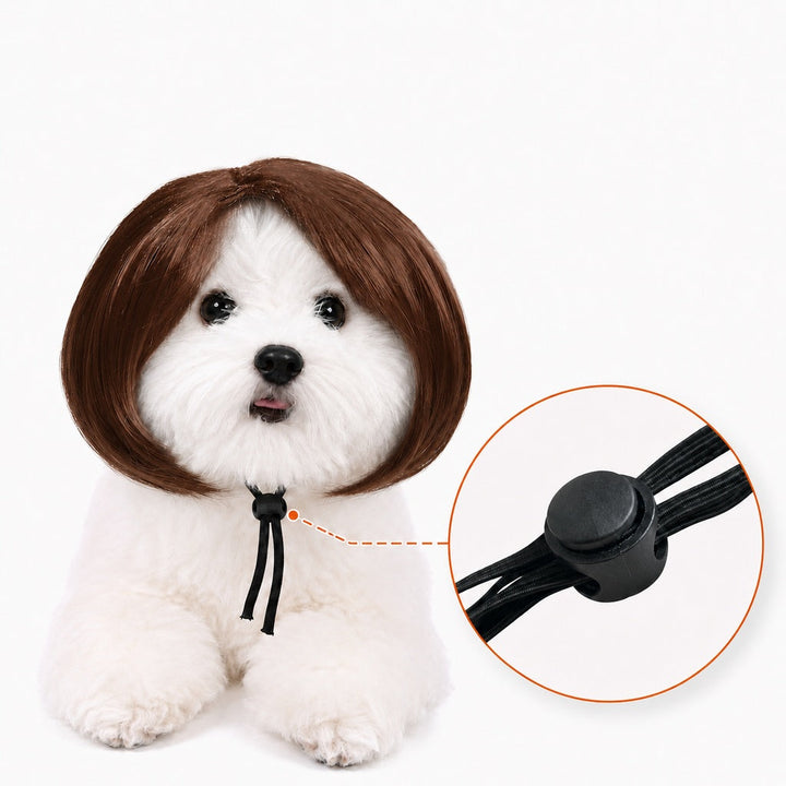 Funny Short Bob Pet Wig for Photos & Parties | Easy Costume Prop for Cats & Small Dogs