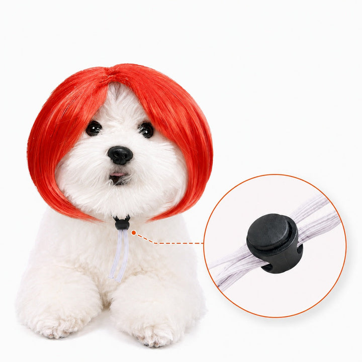 Funny Short Bob Pet Wig for Photos & Parties | Easy Costume Prop for Cats & Small Dogs