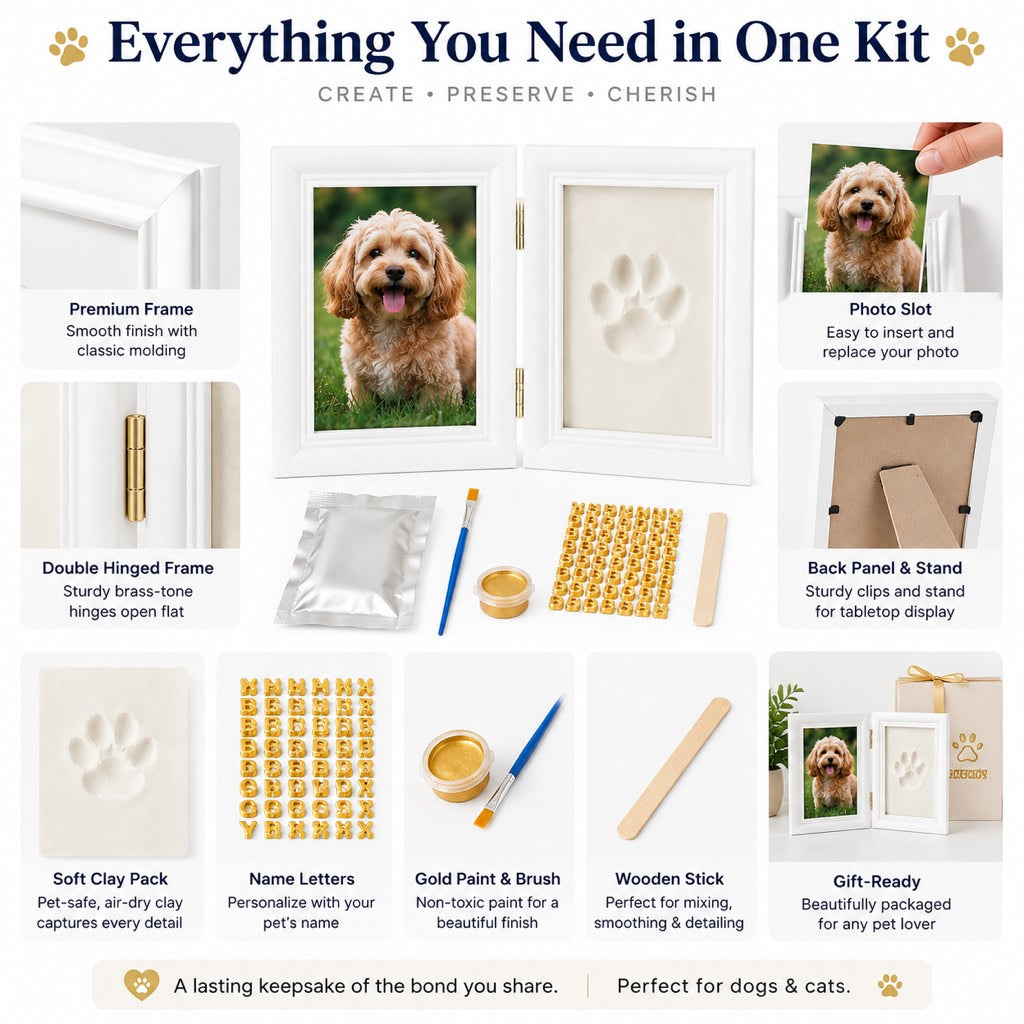 Pet Paw Print Frame Kit for Dogs & Cats