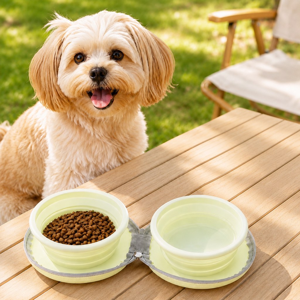2-in-1 Collapsible Pet Travel Bowl for Walks, Parks & Road Trips