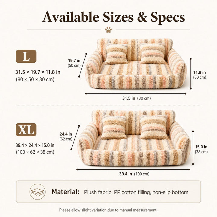 Cozy Plush Dog Sofa Bed for Living Rooms | Soft Bolstered Support for Everyday Naps