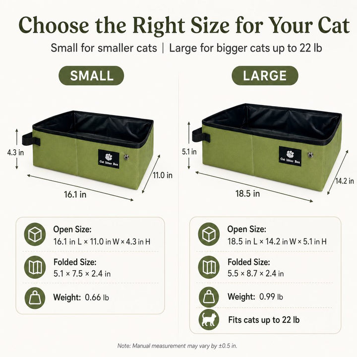Portable Foldable Cat Litter Box for Road Trips, Hotels & RV Travel