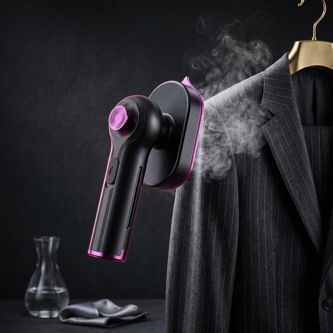 Portable Clothes Steamer with Ceramic Soleplate, 90° Handle & 60ml Water Tank