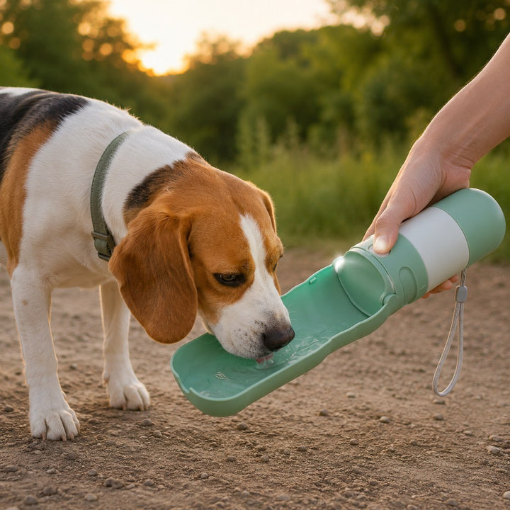 2-in-1 Portable Dog Water Bottle with LED Light