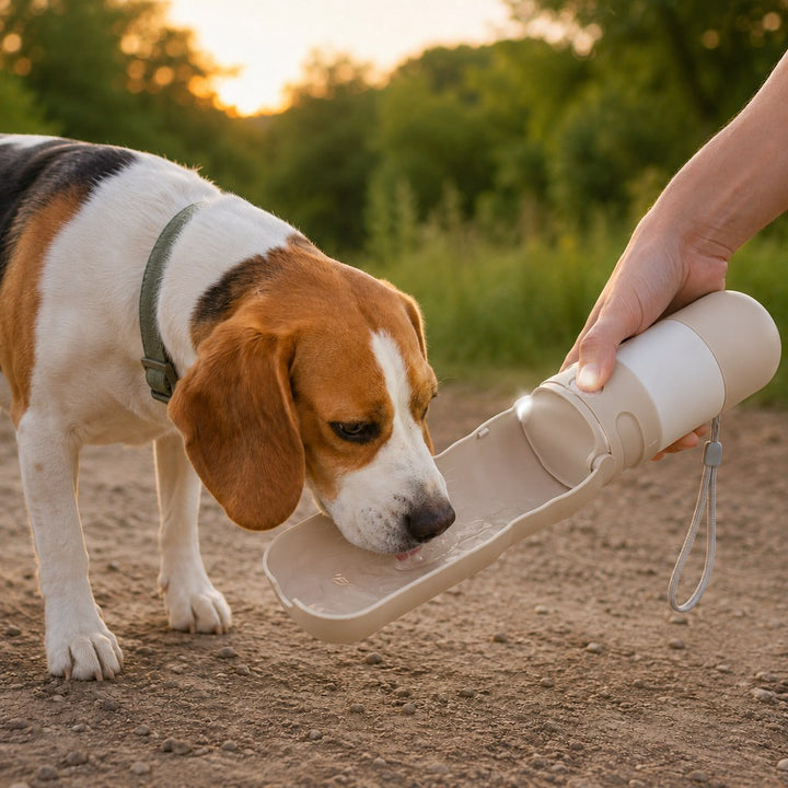 2-in-1 Portable Dog Water Bottle with LED Light