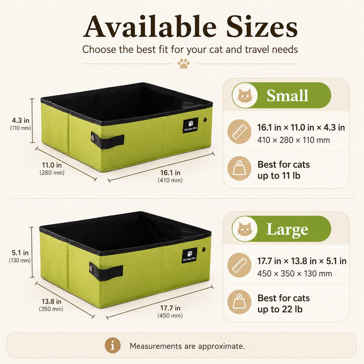 Portable Foldable Cat Litter Box for Travel, Hotels & RVs | Packs Flat, Helps Keep Floors Clean