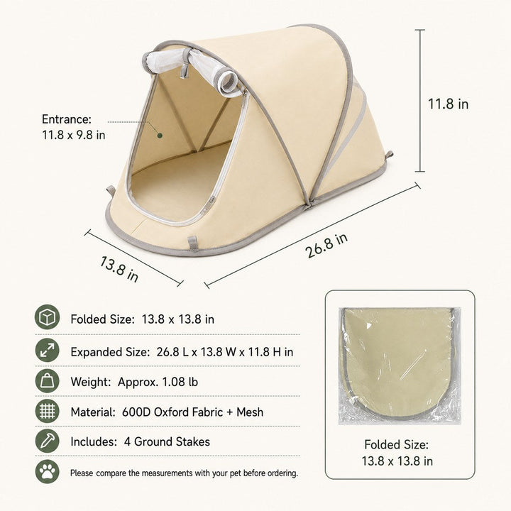 Portable Foldable Pet Tent for Cats & Small Dogs