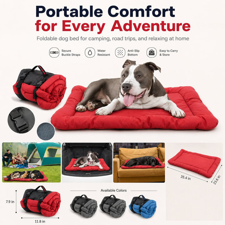 Portable Outdoor Dog Bed for Camping &Car Travel | Roll-Up Mat for Clean, Comfortable Rest