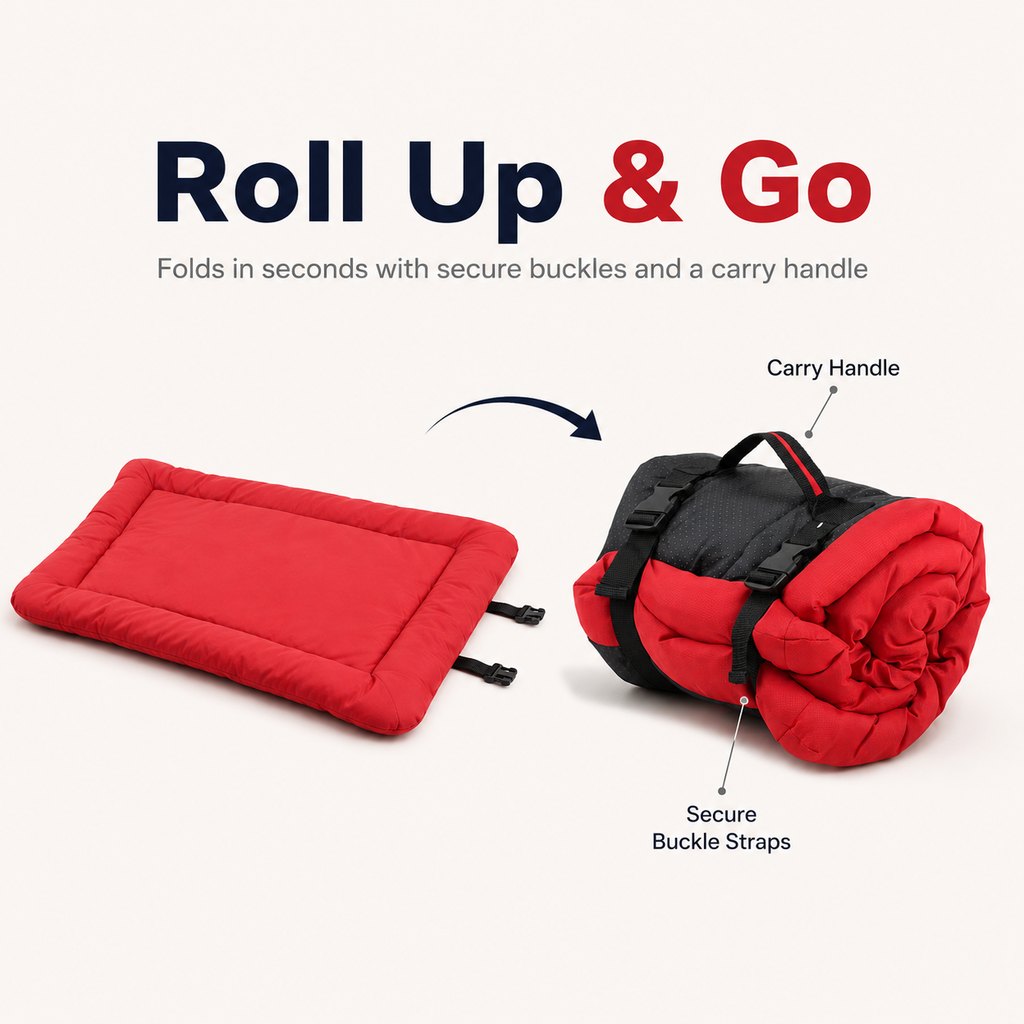 Portable Outdoor Dog Bed for Camping &Car Travel | Roll-Up Mat for Clean, Comfortable Rest