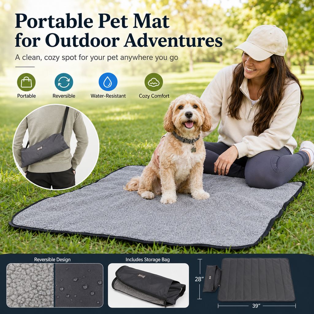 Portable Outdoor Pet Mat with Carry Bag