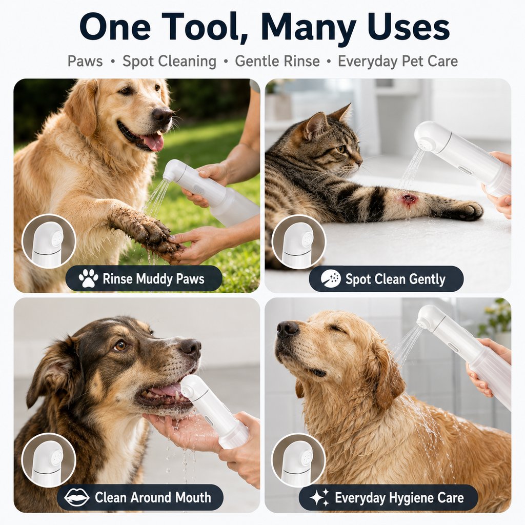 Portable Pet Rinser for Muddy Paws After Walks