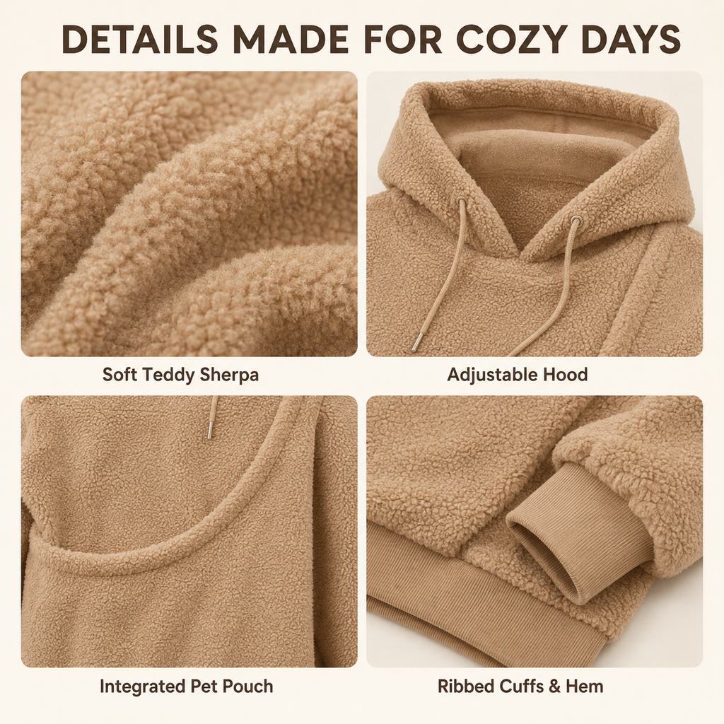 Pet Carrier Sherpa Hoodie for Small Dogs & Cats