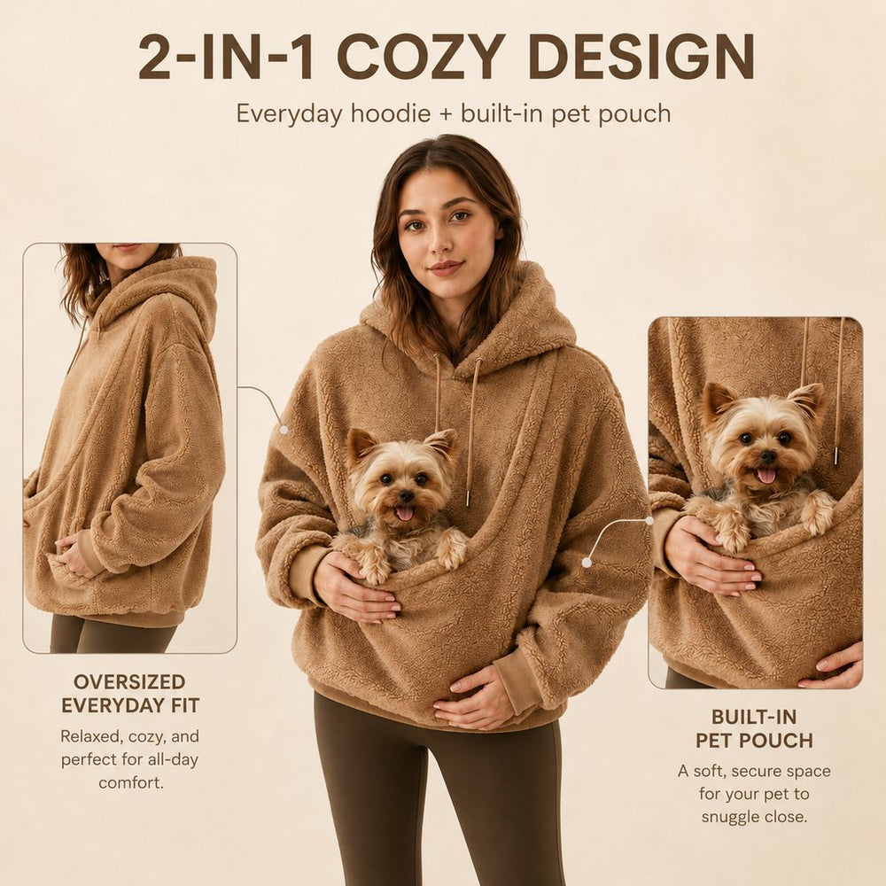 Pet Carrier Sherpa Hoodie for Small Dogs & Cats