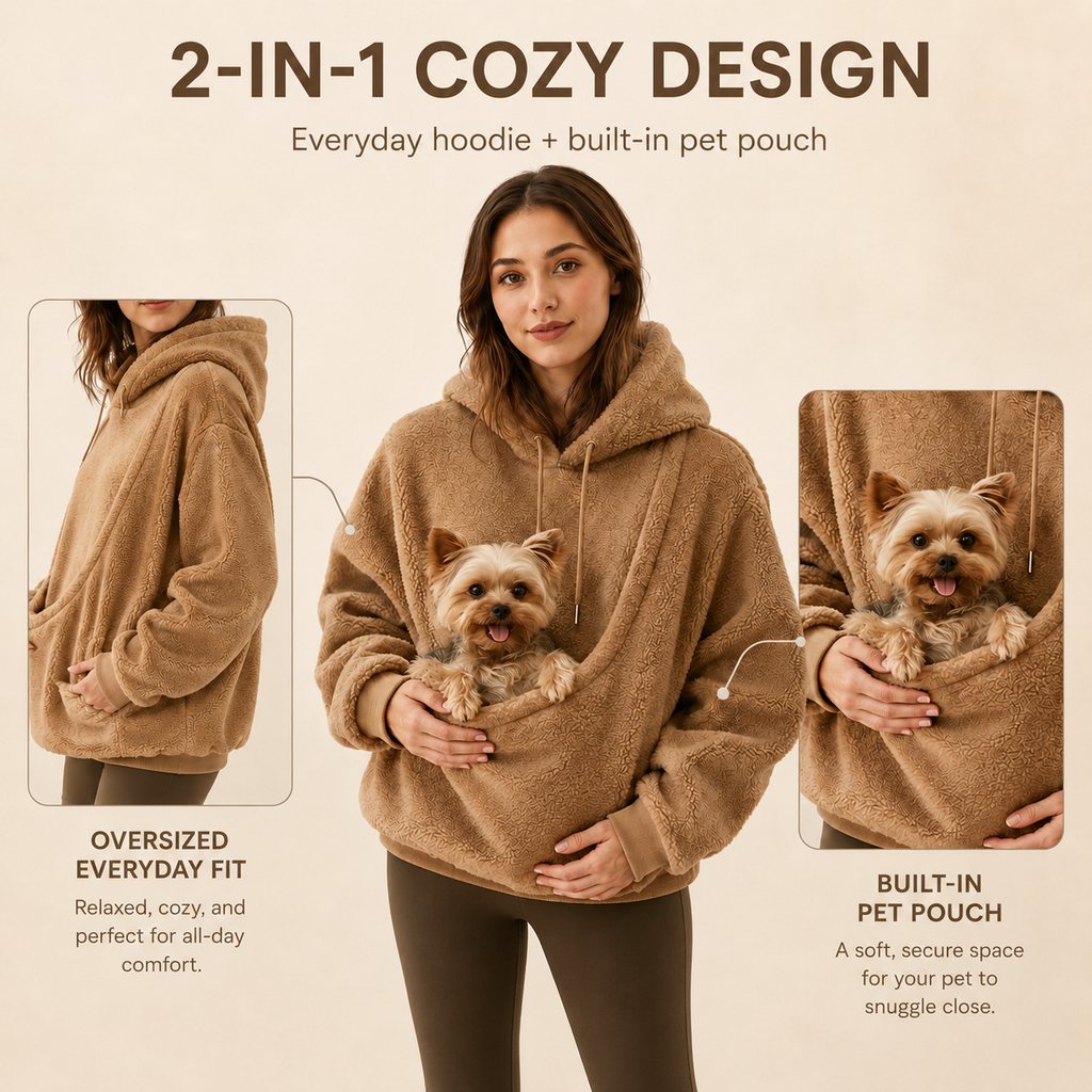 Pet Carrier Sherpa Hoodie for Small Dogs & Cats