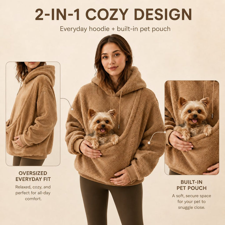 Pet Carrier Sherpa Hoodie for Small Dogs & Cats