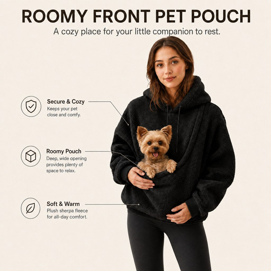 Pet Carrier Sherpa Hoodie for Small Dogs & Cats