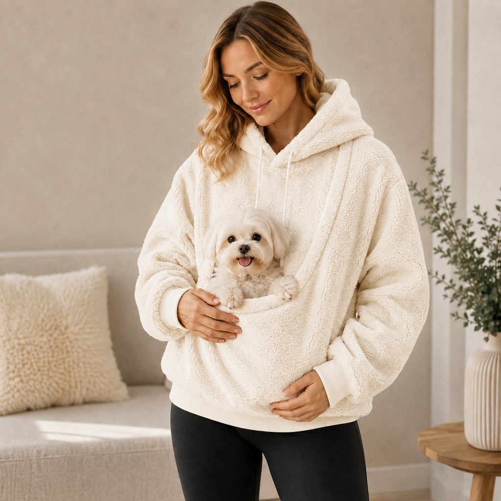 Pet Carrier Sherpa Hoodie for Small Dogs & Cats