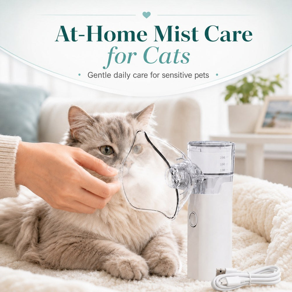Portable Pet Nebulizer Care Kit for Cats & Dogs | Quiet Mist Device for Senior & Sensitive Pets
