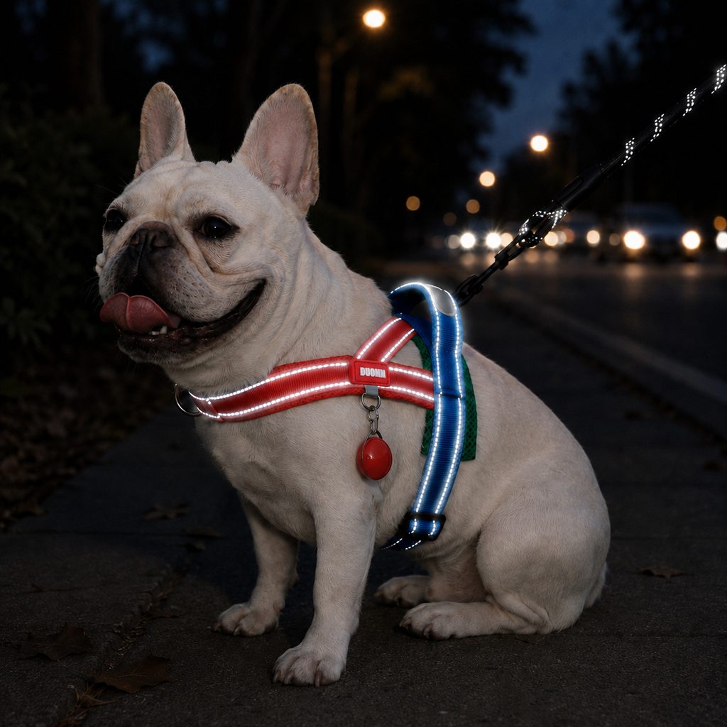 No-Choke French Bulldog Harness & Leash Set for Daily Walks