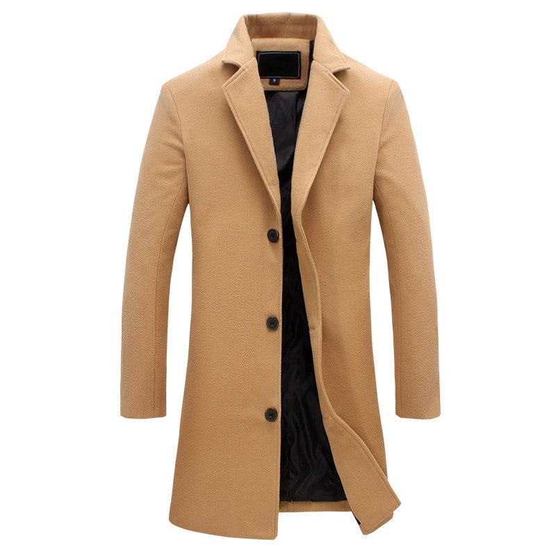 Men's Classic Long-Sleeve Formal Winter Coat
