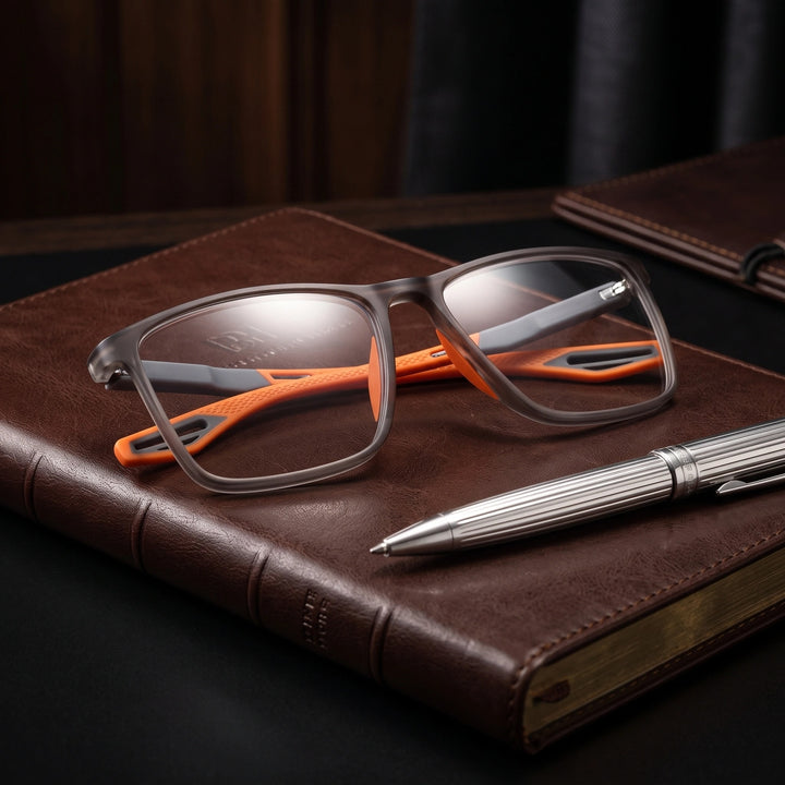 Progressive Reading Glasses with Blue Light Filter, Titanium Frame & TR90 Hinges