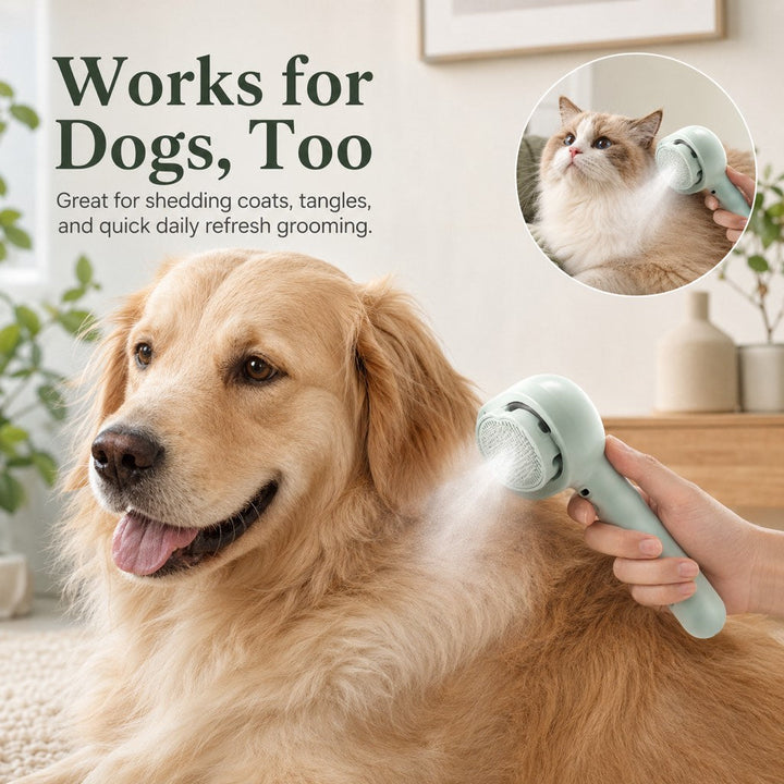 Pet Spray Grooming Brush for Cats & Dogs