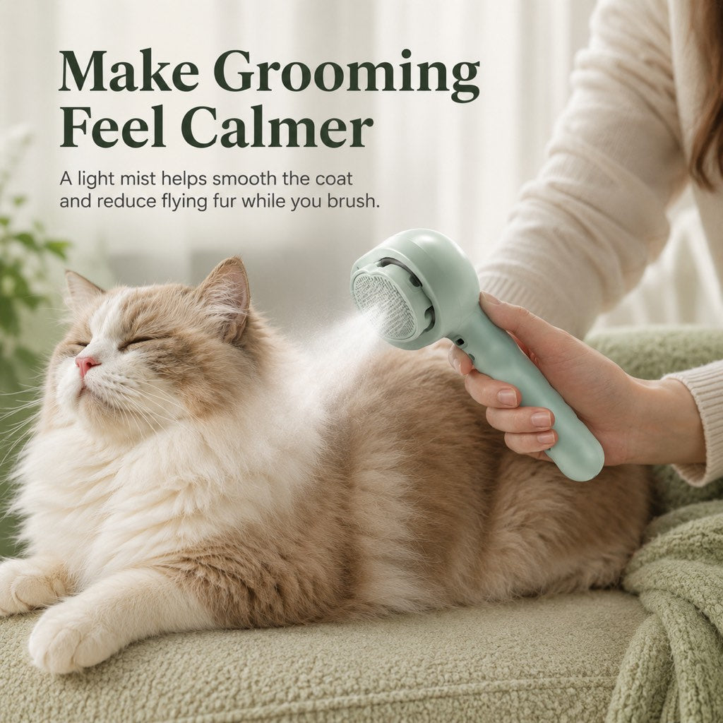 Pet Spray Grooming Brush for Cats & Dogs