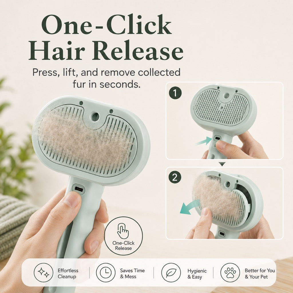 Pet Spray Grooming Brush for Cats & Dogs