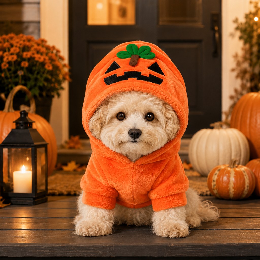 Halloween Dog & Cat Costume Hoodie | One-Piece Spooky Outfit for Parties, Photos & Fall Fun