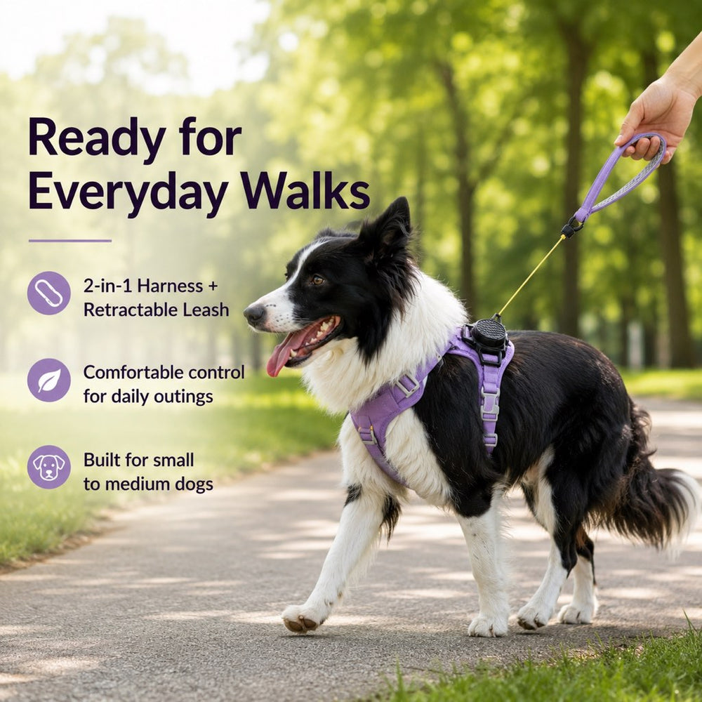 2-in-1 Retractable Dog Harness for Daily Walks