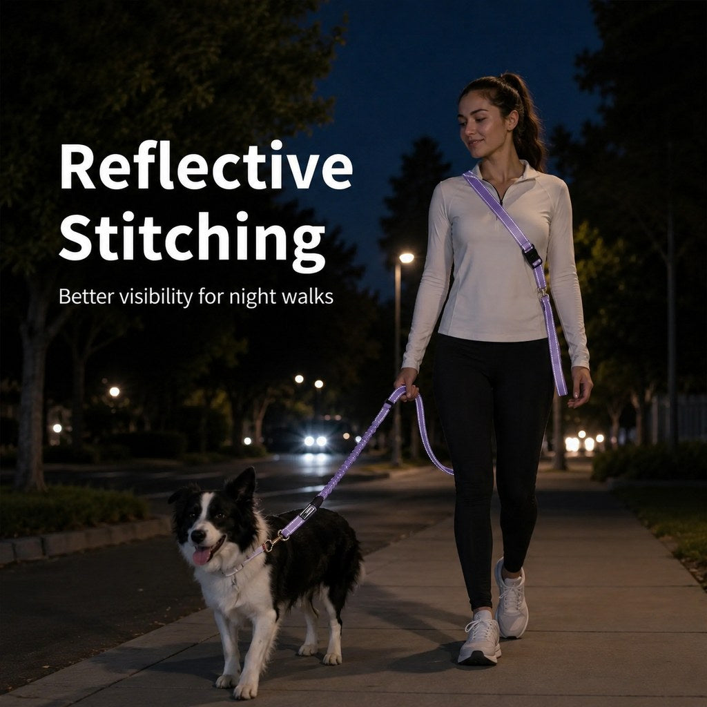 Hands-Free Shock-Absorbing Dog Leash for Running, Walking & Car Travel