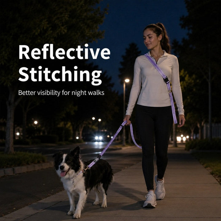 Hands-Free Shock-Absorbing Dog Leash for Running, Walking & Car Travel