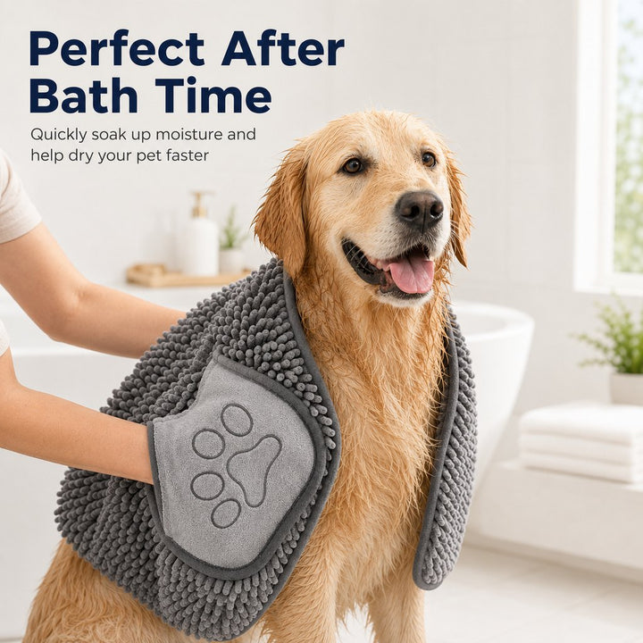 Quick-Drying Pet Towel for Bath Time & Rainy Walks
