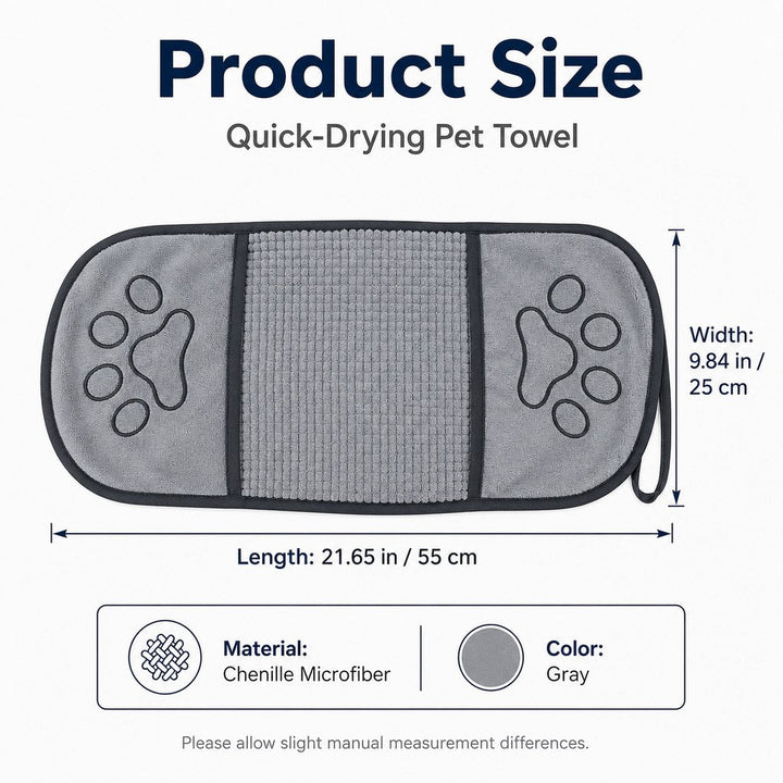 Quick-Drying Pet Towel for Bath Time & Rainy Walks