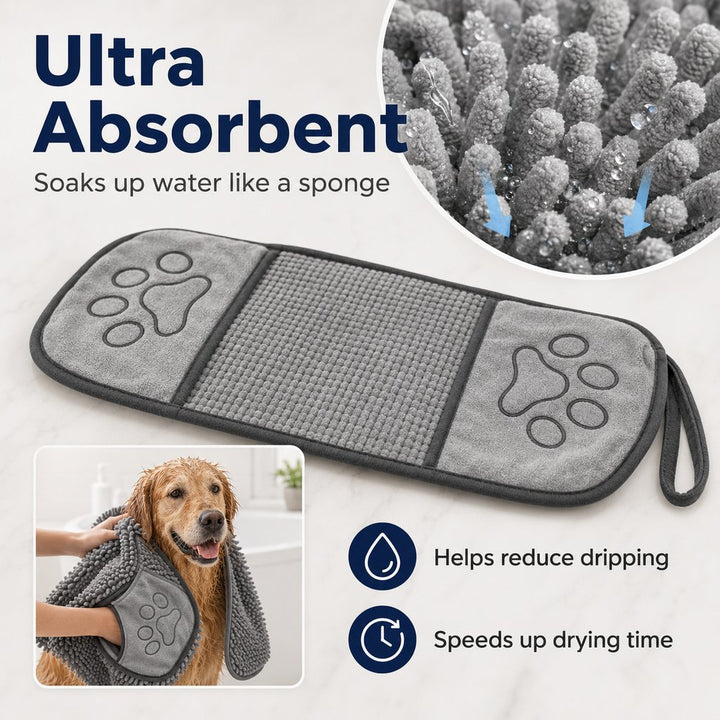 Quick-Drying Pet Towel for Bath Time & Rainy Walks