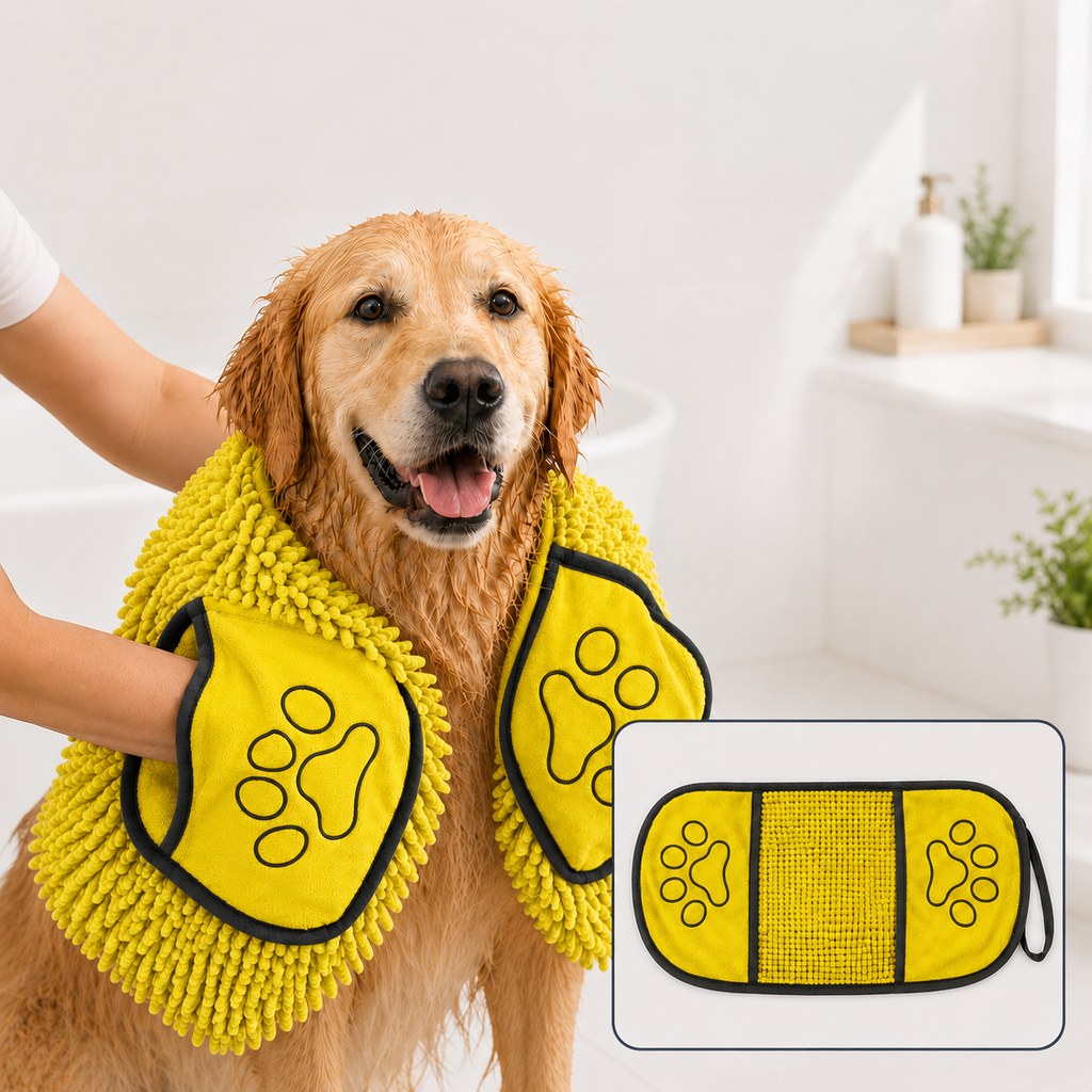 Quick-Drying Pet Towel for Bath Time & Rainy Walks
