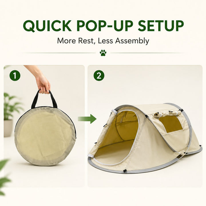 Portable Pop-Up Pet Tent for Home, Parks & Travel | A Familiar Rest Space for Cats & Small Dogs