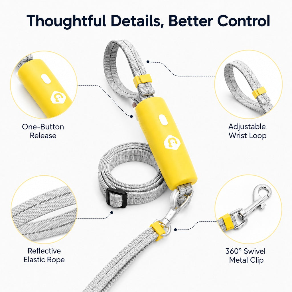 Quick-Tether Dog Leash for Cafes, Patios & Parks | Keep Your Dog Close Hands-Free