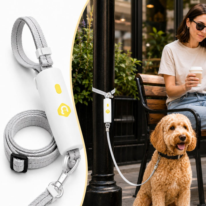 Quick-Tether Dog Leash for Cafes, Patios & Parks | Keep Your Dog Close Hands-Free