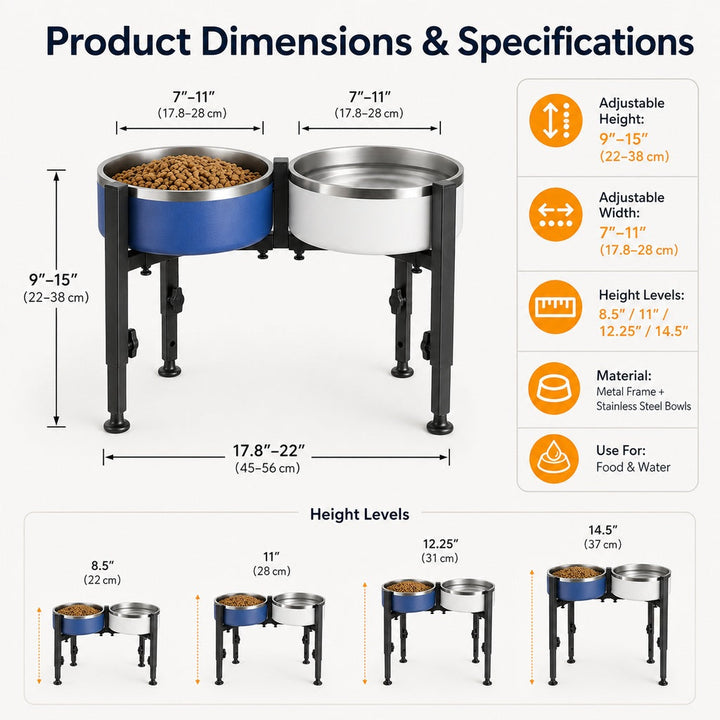 Adjustable Raised Dog Bowl Stand for Home Feeding