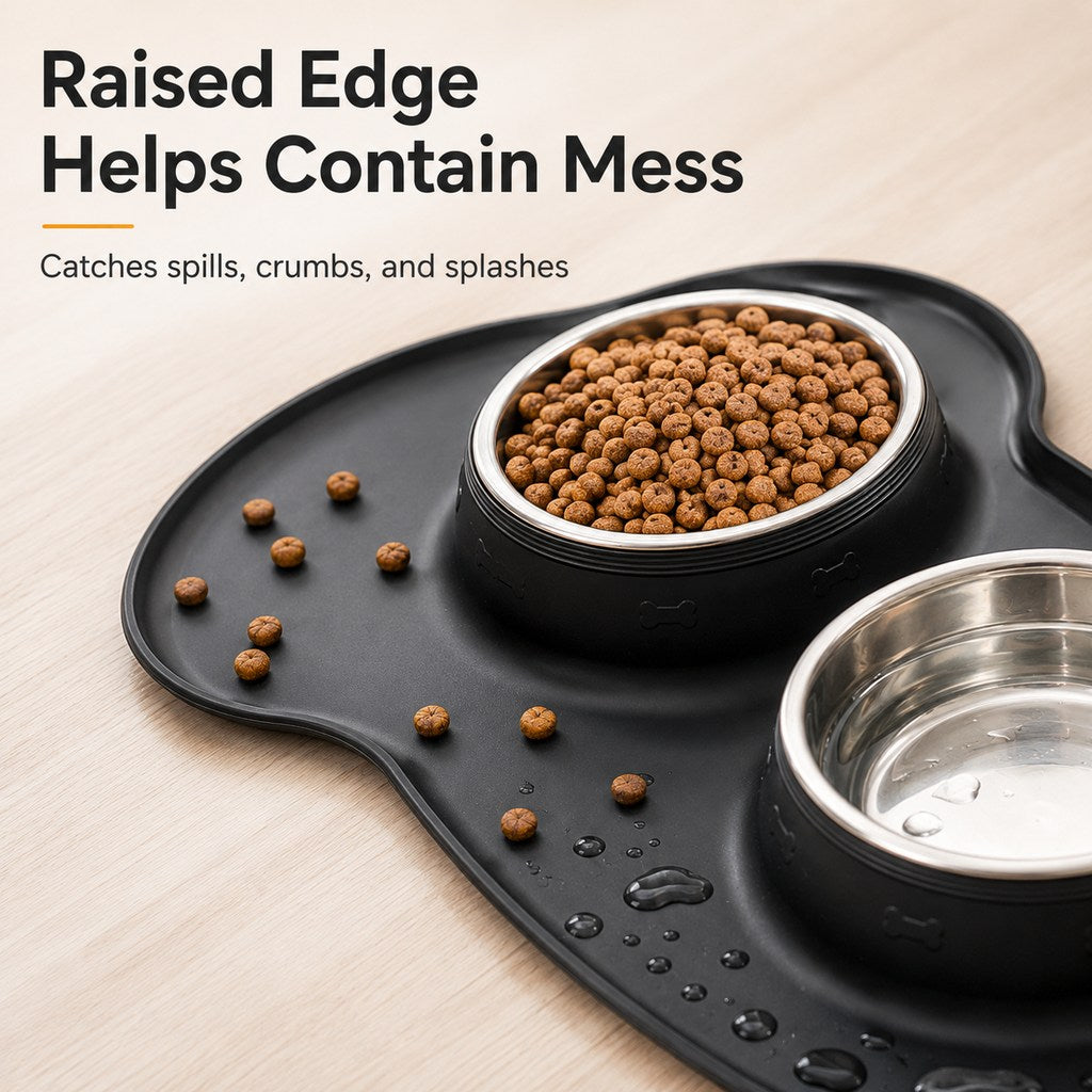 Spill-Proof Dual Pet Bowl for Cats & Dogs | Mess-Free Food & Water Station for Cleaner Floors