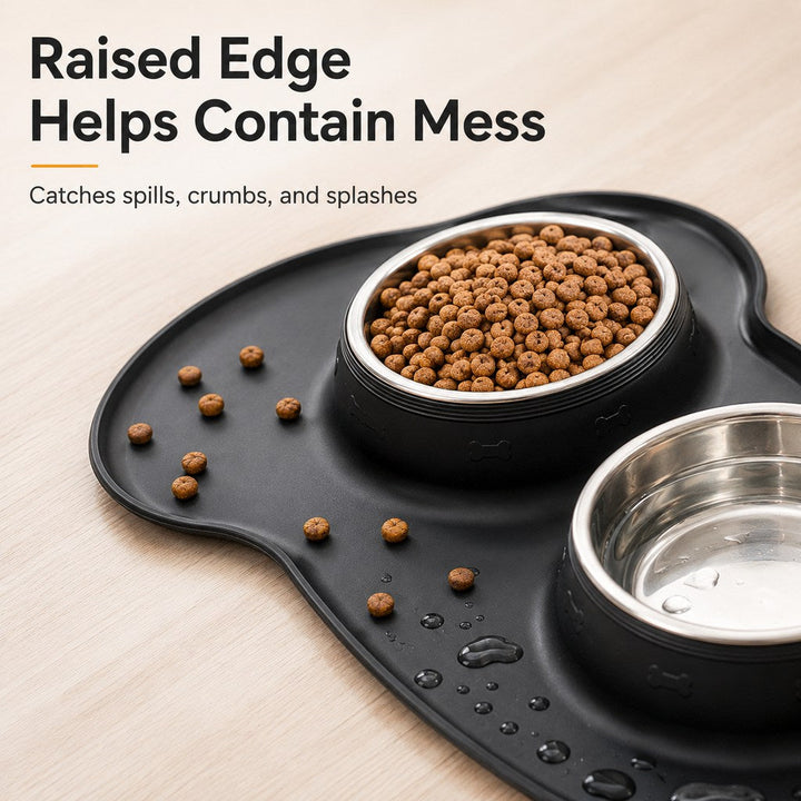 Spill-Proof Dual Pet Bowl for Cats & Dogs | Mess-Free Food & Water Station for Cleaner Floors