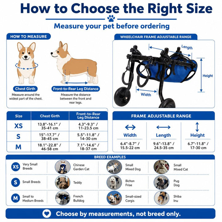 Adjustable Rear Leg Dog Wheelchair for Daily Walks