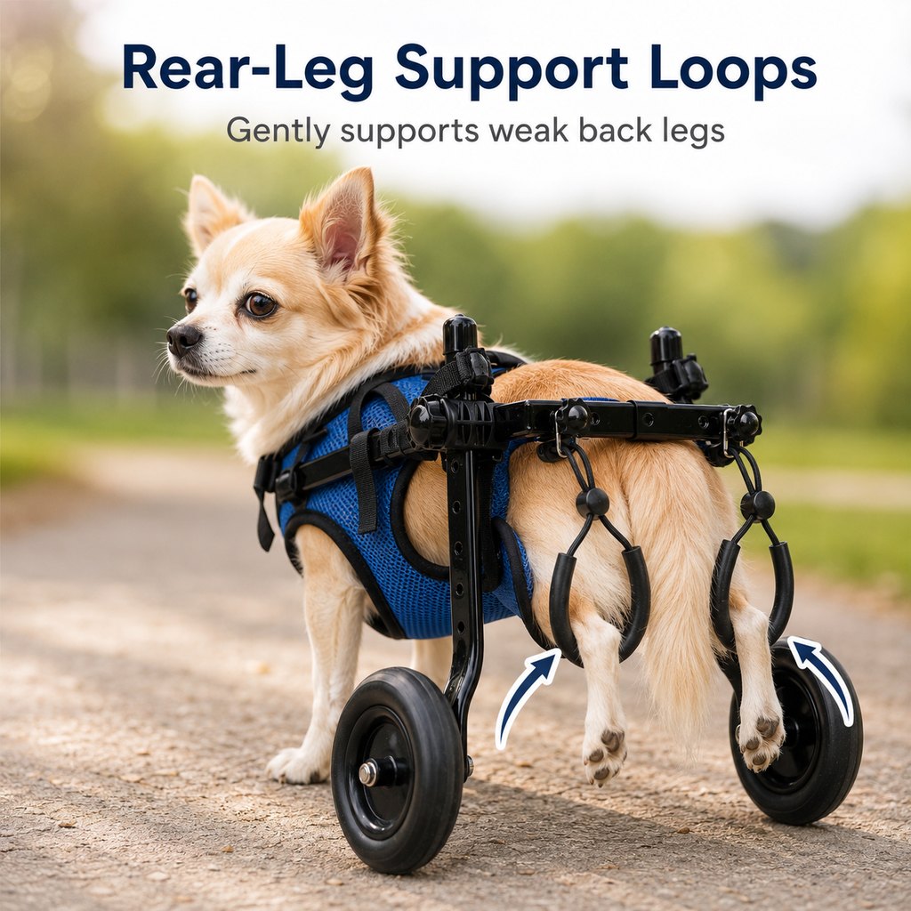 Adjustable Rear Leg Dog Wheelchair for Daily Walks