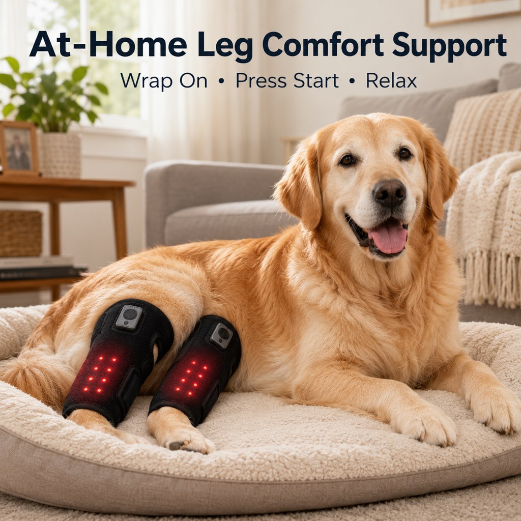 Rechargeable Red Light Therapy Dog Knee Wrap for Senior Dogs